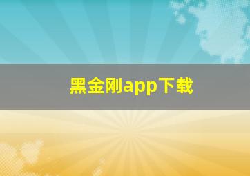 黑金刚app下载