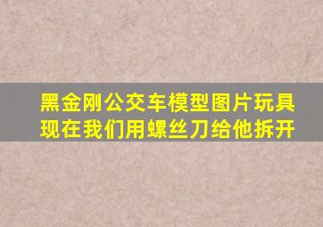 黑金刚公交车模型图片玩具现在我们用螺丝刀给他拆开