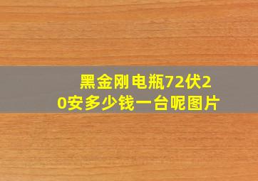 黑金刚电瓶72伏20安多少钱一台呢图片