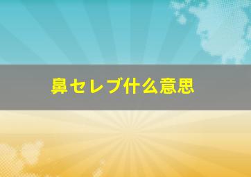 鼻セレブ什么意思