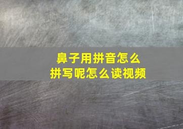 鼻子用拼音怎么拼写呢怎么读视频