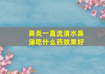 鼻炎一直流清水鼻涕吃什么药效果好