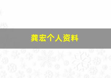 龚宏个人资料