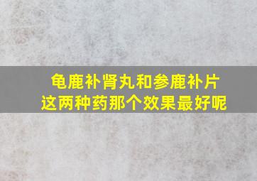 龟鹿补肾丸和参鹿补片这两种药那个效果最好呢